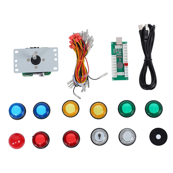 DIY Arcade Game Joystick Set USB-tietokonepiirin ohjauspaneeli PS3/PC-peliohjaimelle ja valo