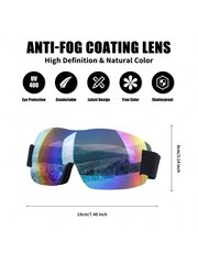 Kehyksettömät lumilautailulasit, joissa anti-fog suoja, Electronics LV-120515, monivärinen, 1 kpl hinta ja tiedot | Laskettelulasit | hobbyhall.fi