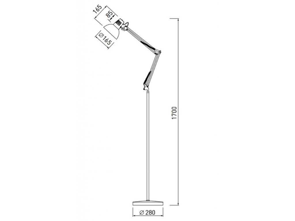 Lattiavalaisin Artemia F, 170 cm, harmaa 2300 hinta ja tiedot | Lattiavalaisimet | hobbyhall.fi