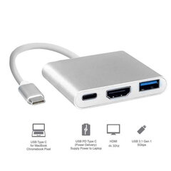 Keskitin 3in1-sovitin Type-C / USB3.0 / HDMI 4k / PD / Avernus hinta ja tiedot | Adapterit | hobbyhall.fi