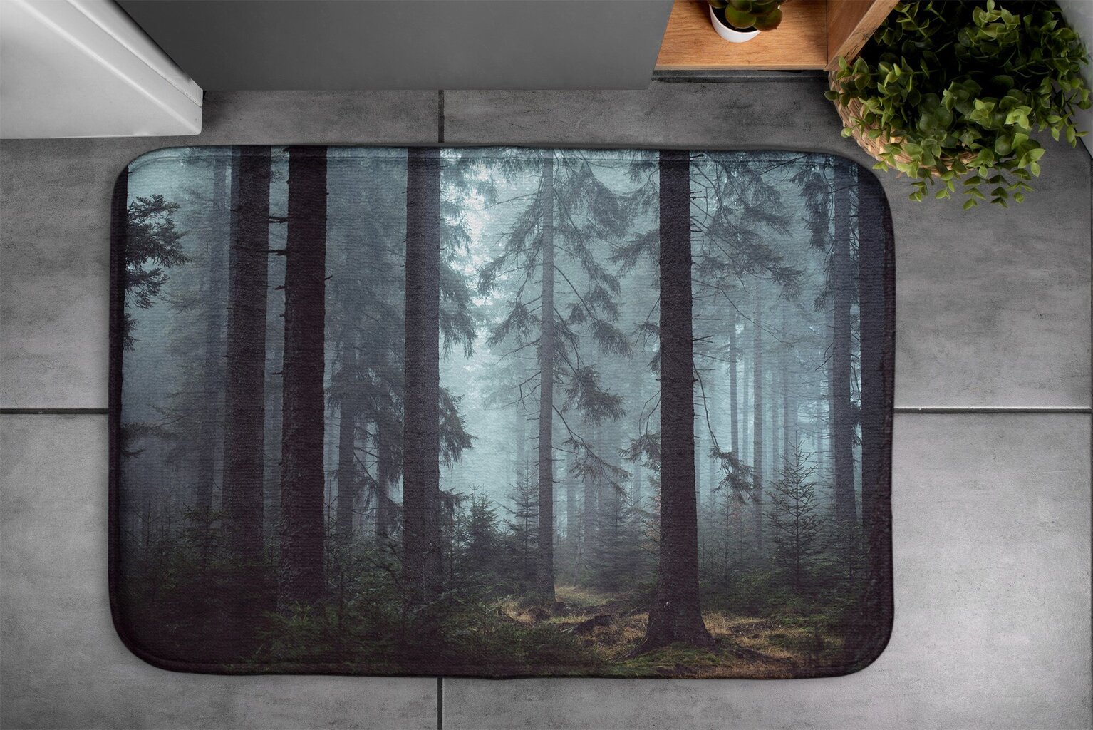 Kylpymatto, metsä sumussa, 75x45 cm hinta ja tiedot | Kylpyhuoneen sisustus | hobbyhall.fi