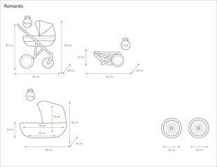 Lastenvaunut Romantic Kunert 1in1 Grey hinta ja tiedot | Vaunut ja rattaat | hobbyhall.fi