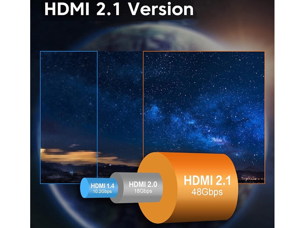 Videokaapeli HDMI 2.1 Ultra High Speed 8K 60Hz 4K 120Hz HQ GOLD 3m hinta ja tiedot | Kaapelit ja adapterit | hobbyhall.fi