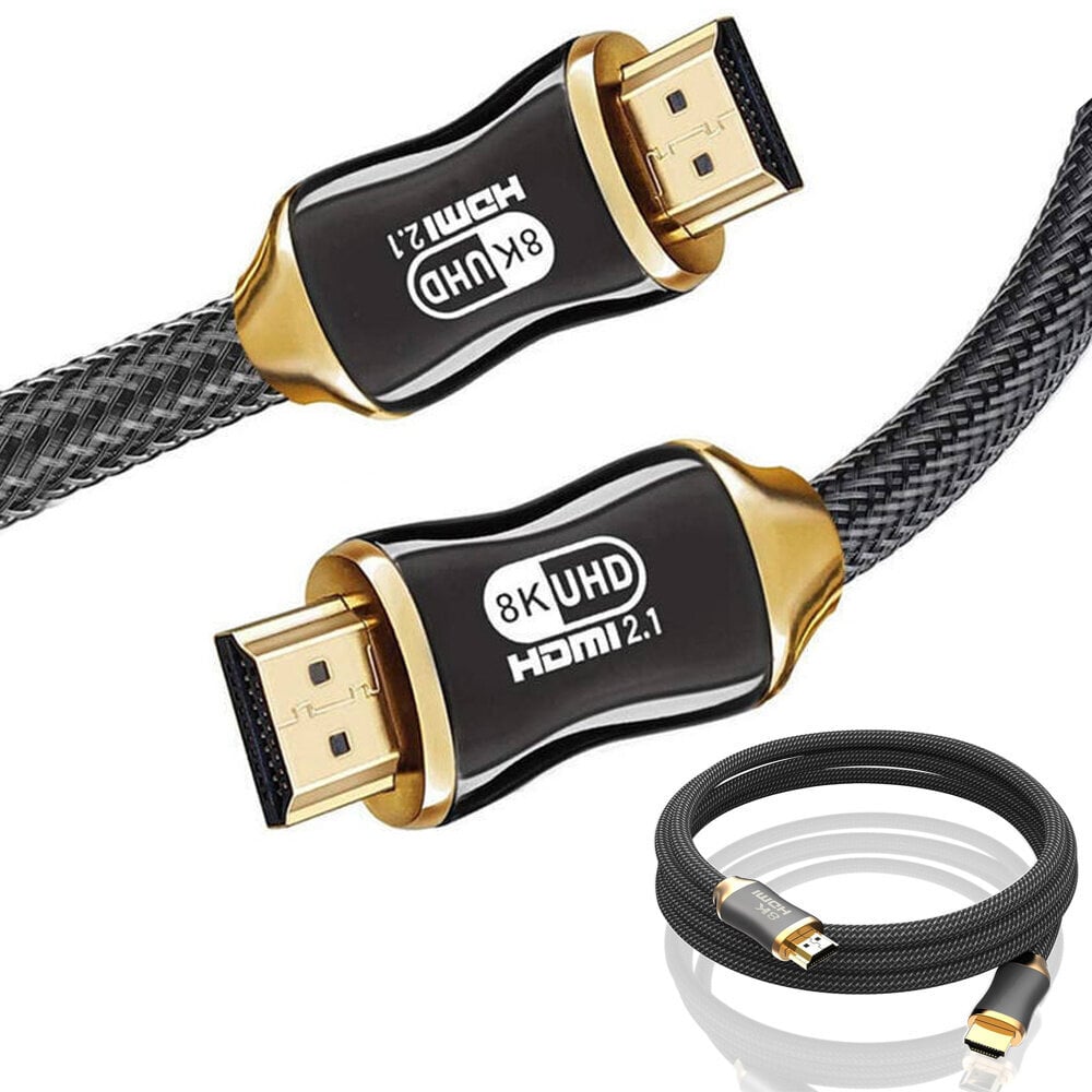 Videokaapeli HDMI 2.1 Ultra High Speed 8K 60Hz 4K 120Hz HQ GOLD 3m hinta ja tiedot | Kaapelit ja adapterit | hobbyhall.fi