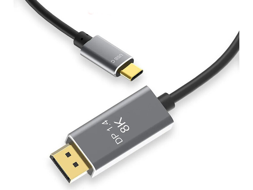 Kaapeli DisplayPort 1.4 - USB Type-C 1,8 metrin päässä Perfee hinta ja tiedot | Kaapelit ja adapterit | hobbyhall.fi