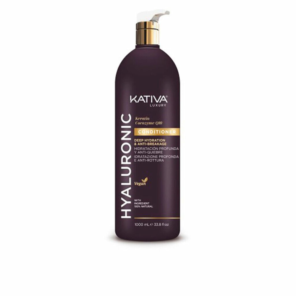 Hoitoaine vaurioituneille hiuksille Kativa Hyaluronic Keratin Q10 Anti-Breakage Conditioner, 1000 ml hinta ja tiedot | Hoitoaineet | hobbyhall.fi