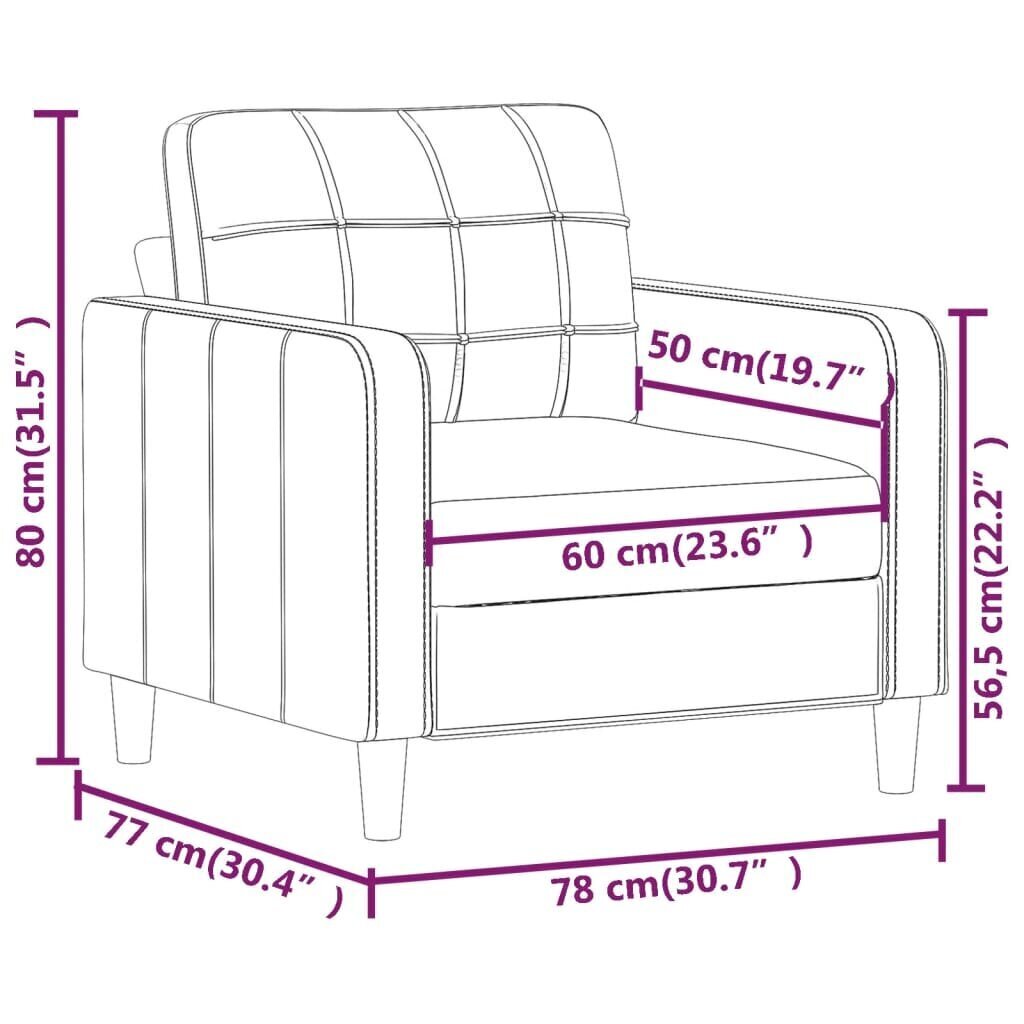 vidaXL Nojatuoli, taupe, 60 cm, kangasverhoiltu hinta ja tiedot | Nojatuolit | hobbyhall.fi