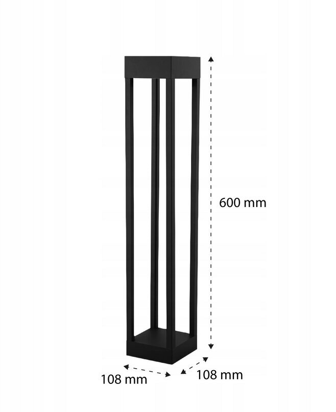 Neliönmuotoinen valaisinpylväs LVT GX53, 60 cm, musta hinta ja tiedot | Puutarha- ja ulkovalot | hobbyhall.fi