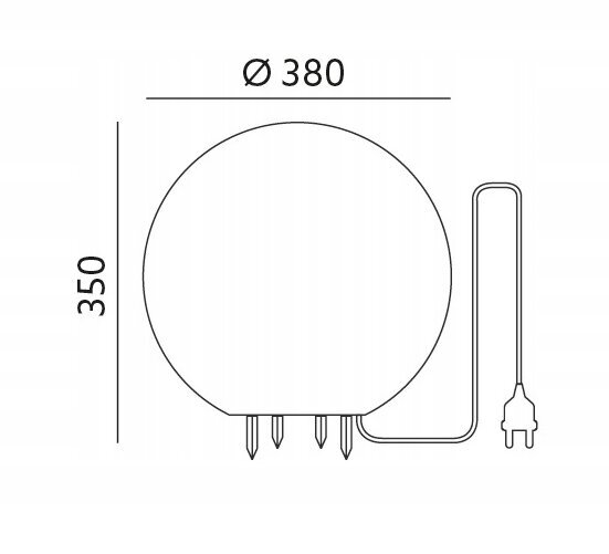 Pyöreä LED-valojärjestelmä E27 valaisinpylväs, 35 cm hinta ja tiedot | Puutarha- ja ulkovalot | hobbyhall.fi