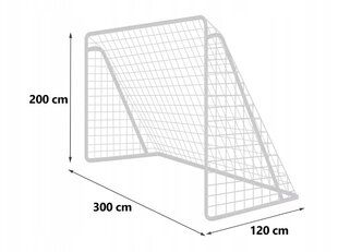 Kannettava jalkapallomaali 300 x 200 x 120 cm hinta ja tiedot | Jalkapallomaalit ja verkot | hobbyhall.fi