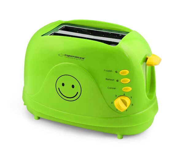 Leivänpaahdin Esperanza EKT003 Smiley Green hinta ja tiedot | Leivänpaahtimet | hobbyhall.fi