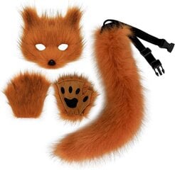 Tekoturkista Fox Tail Cat Wolf Cosplay-asusetti Pehmonaamio Pörröinen Tassu Käsineet Halloween Joulujuhla Tytöille Naisille hinta ja tiedot | Naamiaisasut | hobbyhall.fi