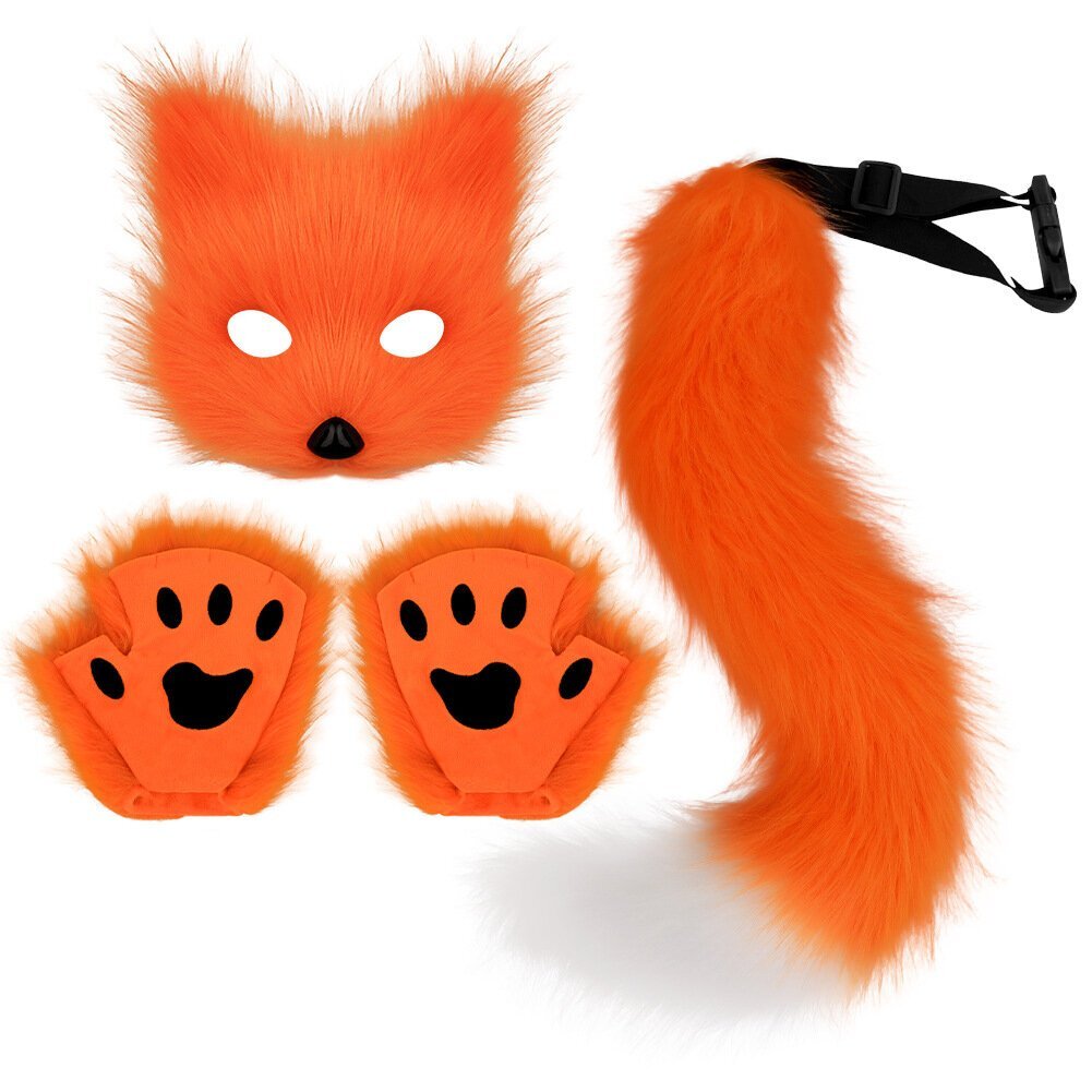 Tekoturkista Fox Tail Cat Wolf Cosplay-asusetti Pehmonaamio Pörröinen Tassu Käsineet Halloween Joulujuhla Tytöille Naisille hinta ja tiedot | Naamiaisasut | hobbyhall.fi