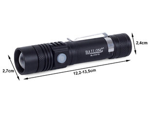 Bailong® 518 Tactical taskulamppu Cree XM-L T6 LEDillä hinta ja tiedot | Taskulamput ja valonheittimet | hobbyhall.fi