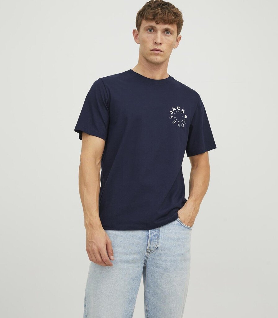 Jack & Jones Miesten T-paita 12242554*03, laivastonsininen 5715429778717 hinta ja tiedot | Miesten T-paidat | hobbyhall.fi