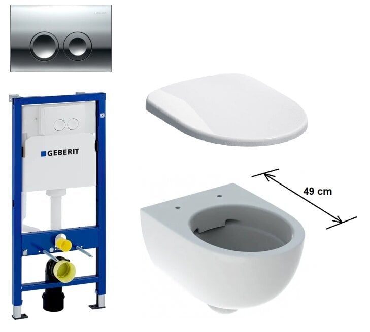 WC Geberit Selnova Compaq Rimfree 49 cm Delta hinta ja tiedot | WC-istuimet | hobbyhall.fi