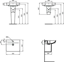 Pesuallas Ideal Standard Connect Air Cube E074401, valkoinen hinta ja tiedot | Pesualtaat | hobbyhall.fi