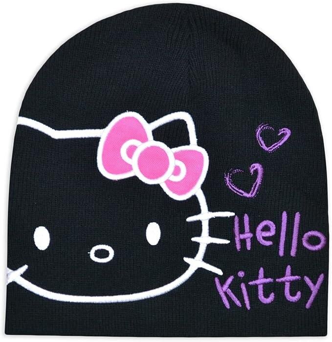 Hello Kitty hattu ja hansikkaat, musta hinta ja tiedot | Lasten asusteet | hobbyhall.fi