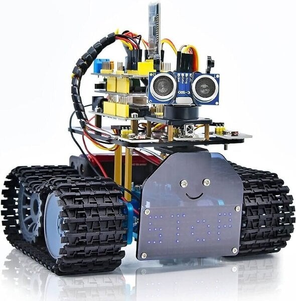 Ohjelmoitava robotti Mini Robot Tank Arduino Style