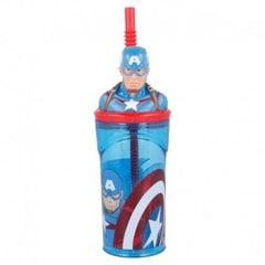 Captain America 3d-kuppi pillillä, 360 ml hinta ja tiedot | Hauskat mukit | hobbyhall.fi