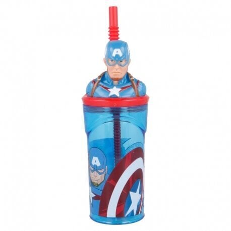 Captain America 3d-kuppi pillillä, 360 ml hinta ja tiedot | Hauskat mukit | hobbyhall.fi