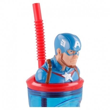 Captain America 3d-kuppi pillillä, 360 ml hinta ja tiedot | Hauskat mukit | hobbyhall.fi