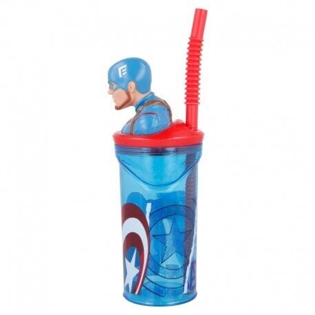 Captain America 3d-kuppi pillillä, 360 ml hinta ja tiedot | Hauskat mukit | hobbyhall.fi