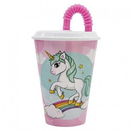 Kuppi pillillä unicorn, 430 ml hinta ja tiedot | Hauskat mukit | hobbyhall.fi