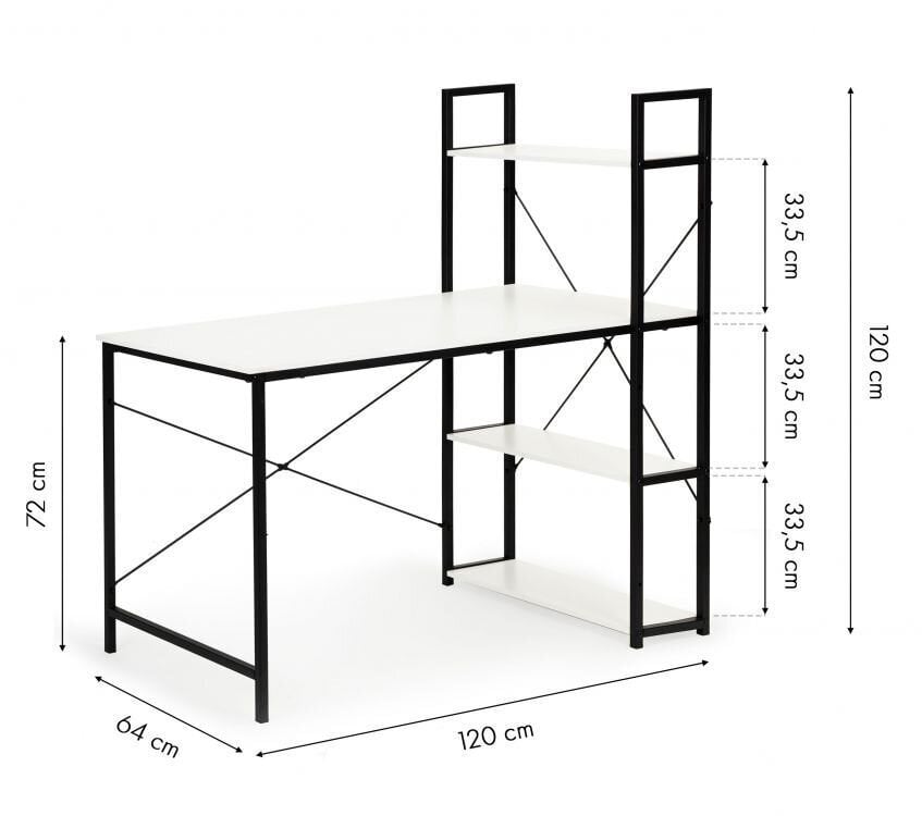 Työpöytä hyllyillä Modern Home, valkoinen hinta ja tiedot | Tietokonepöydät ja työpöydät | hobbyhall.fi