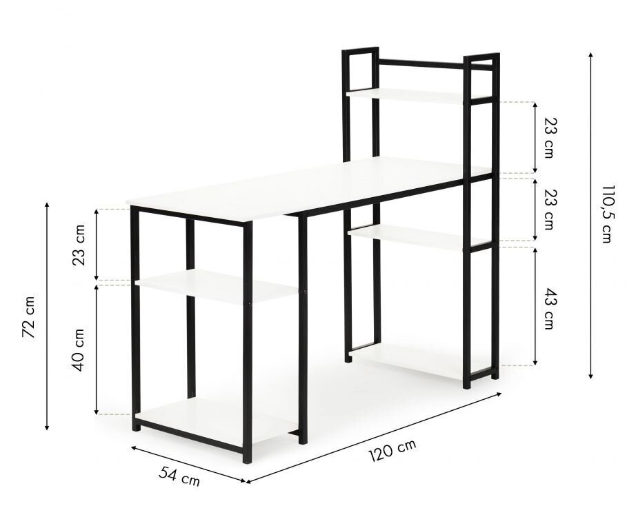 Tietokonepöytä toimistopöytä + kirjahyllyt ModernHome hinta ja tiedot | Tietokonepöydät ja työpöydät | hobbyhall.fi