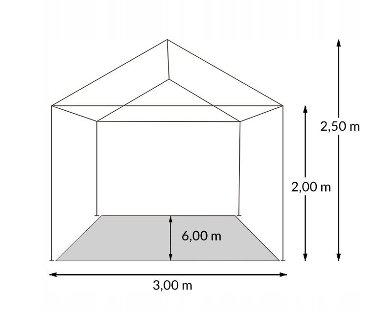 Casaria Pavilion 6 seinää 3 x 6 x 2,5 m hinta ja tiedot | Puutarhapaviljongit | hobbyhall.fi