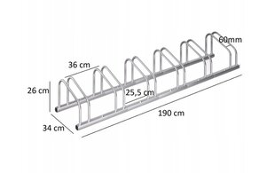 Pyöräteline 6 pyörälle hinta ja tiedot | Pyöränkuljetustelineet | hobbyhall.fi