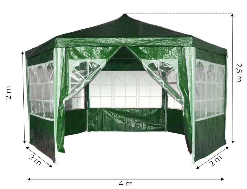 ModernHome puutarhapaviljonki teltta 2x2x2 m ikkunoilla hinta ja tiedot | Puutarhapaviljongit | hobbyhall.fi