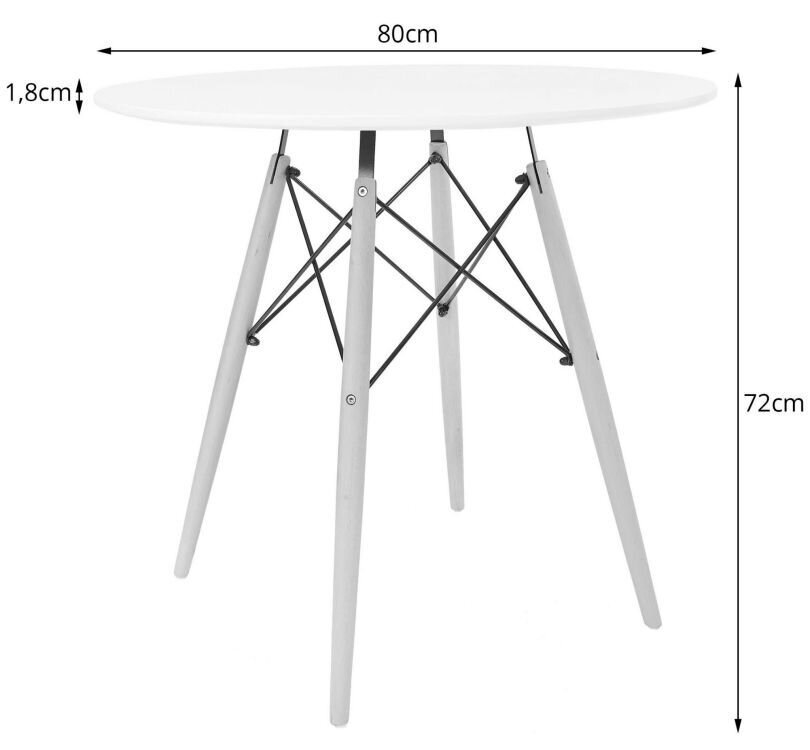 Pyöreä ruokapöytä, 80 cm hinta ja tiedot | Ruokapöydät | hobbyhall.fi