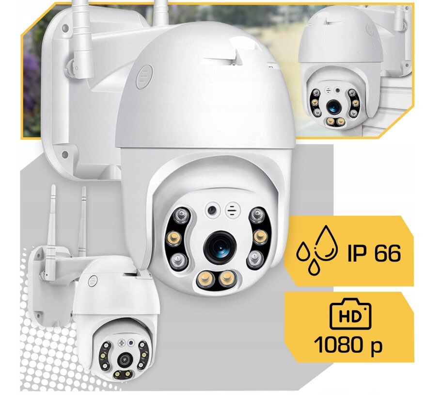 WIFI älykäs pyörivä valvontakamera FULL HD 2MP 1080p, IP66 hinta ja tiedot | Valvontakamerat | hobbyhall.fi