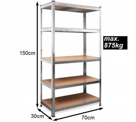 METALLINEN SÄILYTYSHYLLY 150x70x30 hinta ja tiedot | Varastohyllyt | hobbyhall.fi