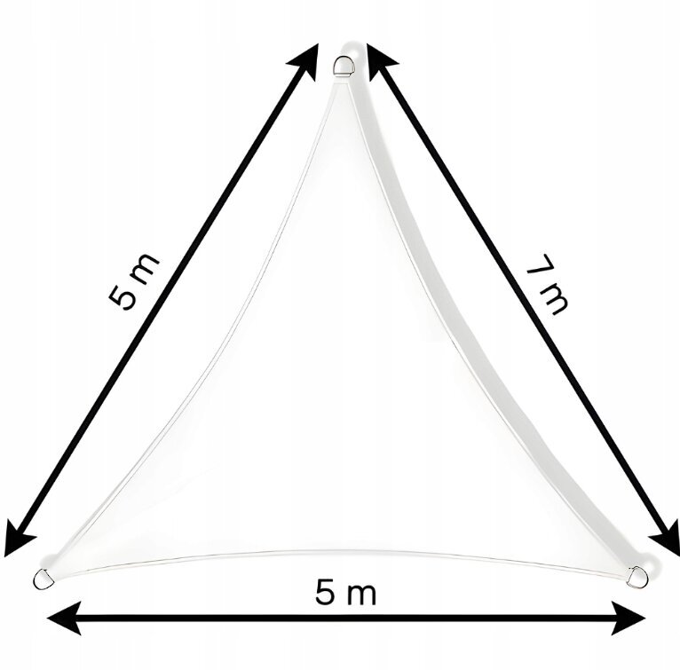Kolmion muotoinen puutarhamarkiisi/purje GoGarden, 7 x 5 m, harmaa hinta ja tiedot | Aurinkovarjot ja markiisit | hobbyhall.fi