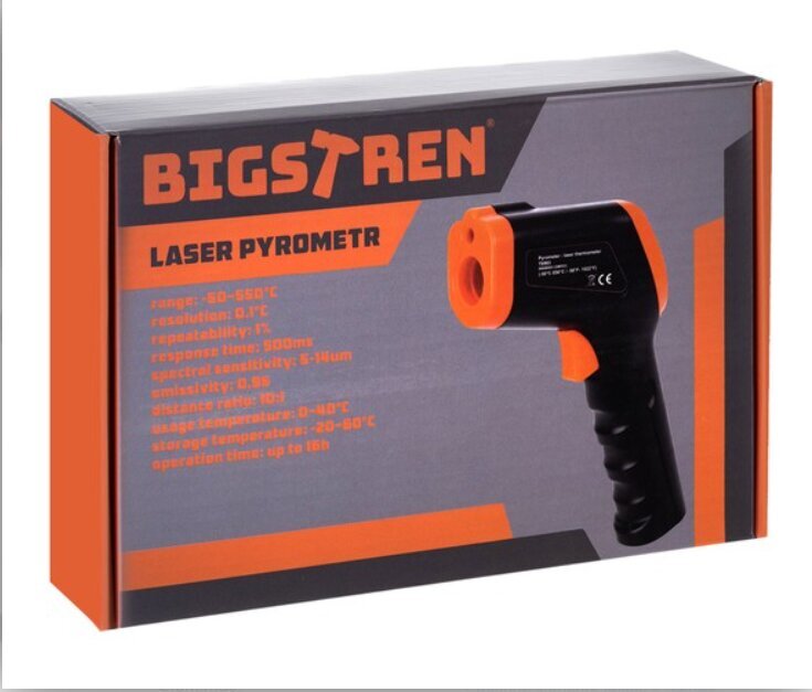 Bigstren Pyrometer - laserlämpömittari 21263 hinta ja tiedot | Sääasemat, lämpö- ja kosteusmittarit | hobbyhall.fi