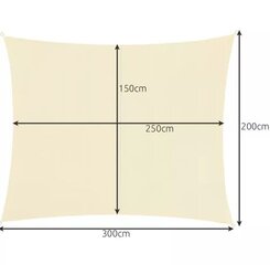 Aurinkovarjo - 3x2m, beige, Gardlov hinta ja tiedot | Aurinkovarjot ja markiisit | hobbyhall.fi