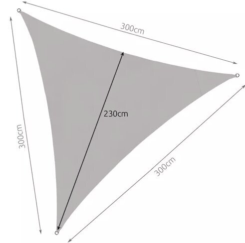 Varjostuspurje 3x3x3m harmaa Gardlov 23147 hinta ja tiedot | Aurinkovarjot ja markiisit | hobbyhall.fi