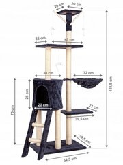 Kissanraapiminen talon kanssa 138cm xl hinta ja tiedot | Raapimispuut ja kiipeilypuut | hobbyhall.fi