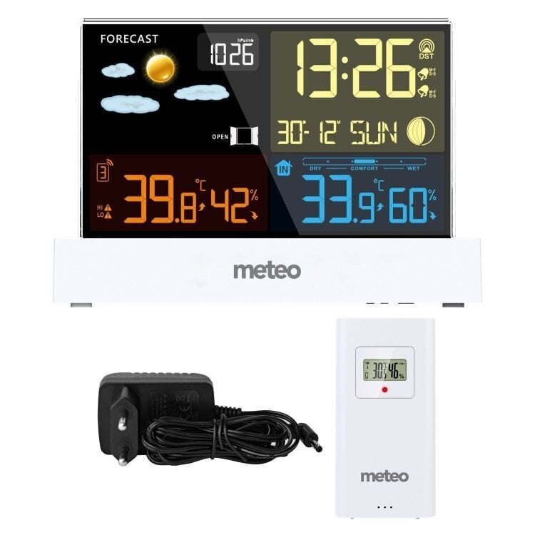 METEO SP110B sääasema DCF:llä, valkoinen hinta ja tiedot | Sääasemat, lämpö- ja kosteusmittarit | hobbyhall.fi