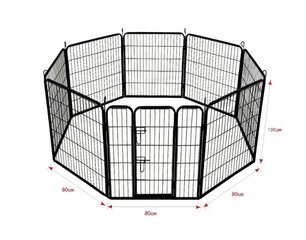 AML teräksinen leikkikehä suurille koirille, 80 x 640 x 100 cm hinta ja tiedot | Kuljetushäkit ja kuljetuslaatikot | hobbyhall.fi