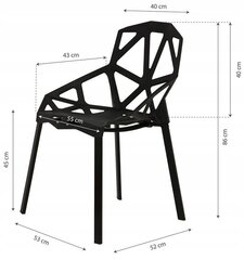 Modernit nojatuolit mustana 4 kpl. hinta ja tiedot | Puutarhatuolit | hobbyhall.fi