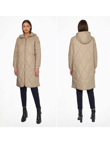 Tommy Hilfiger LW Sorona Quilted Coat naisten takki, WW0WW35092, beige