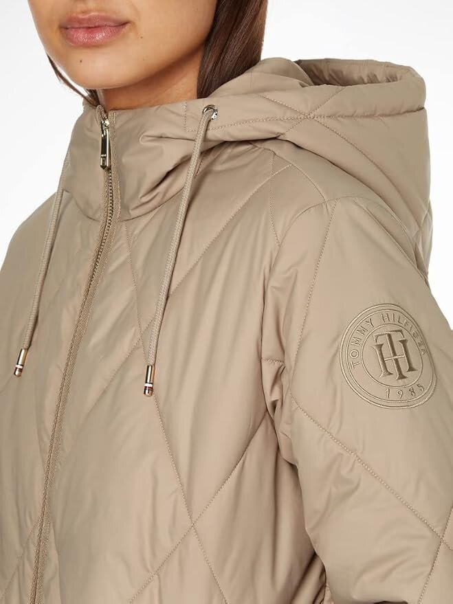 Tommy Hilfiger LW Sorona Quilted Coat naisten takki, WW0WW35092, beige hinta ja tiedot | Naisten ulkoilutakit | hobbyhall.fi