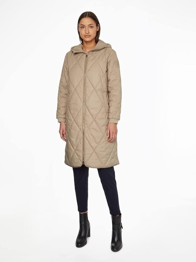 Tommy Hilfiger LW Sorona Quilted Coat naisten takki, WW0WW35092, beige hinta ja tiedot | Naisten ulkoilutakit | hobbyhall.fi