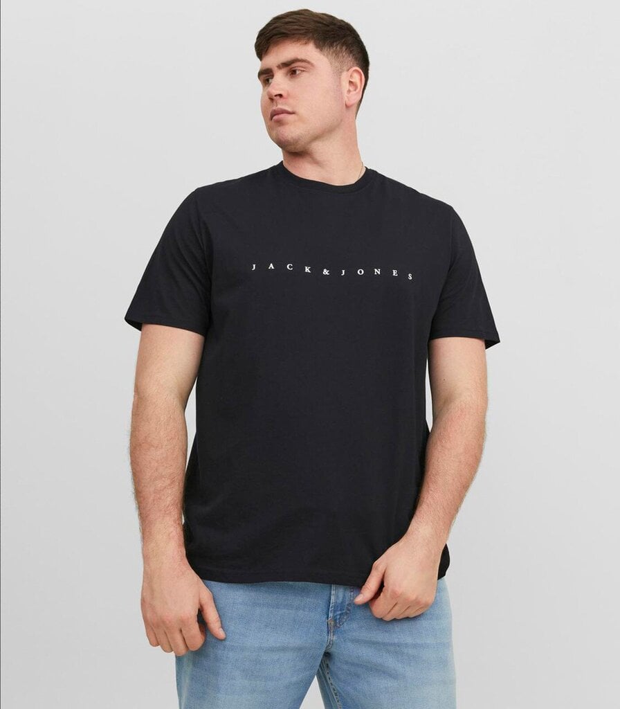 Jack & Jones Miesten T-paita 12243625*02, musta 5715424106850 hinta ja tiedot | Miesten T-paidat | hobbyhall.fi