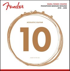 Stygos akustinei gitarai Fender Phosphor Bronze Dura-Tone Coated 10-48 hinta ja tiedot | Soittimien lisätarvikkeet | hobbyhall.fi