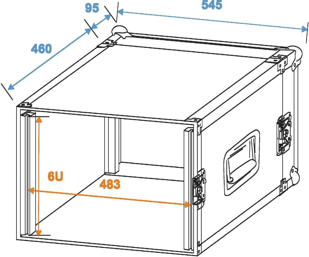 Transportavimo dėklas Roadinger Rack PR-2, 6U, 47cm hinta ja tiedot | Soittimien lisätarvikkeet | hobbyhall.fi